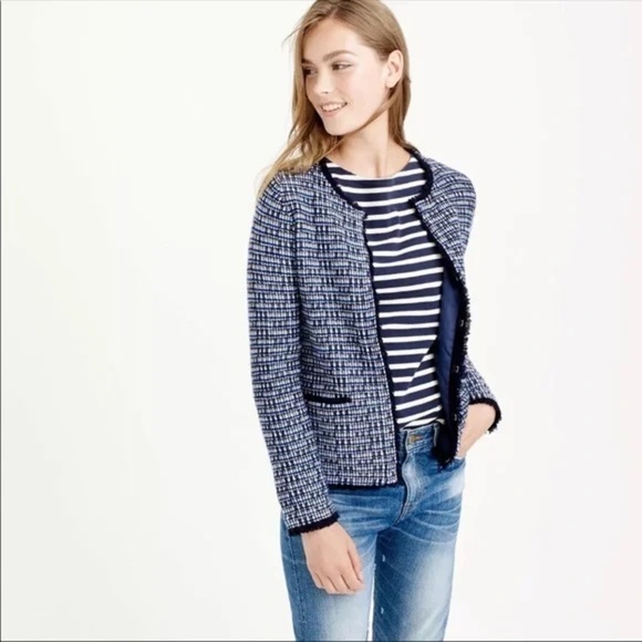 J. Crew Blue Tweed Blazer - Picture 1 of 4